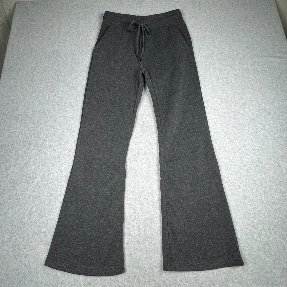 Ambiance Charcoal Gray Flare Sweatpants Joggers Drawstring Small 29 Inseam